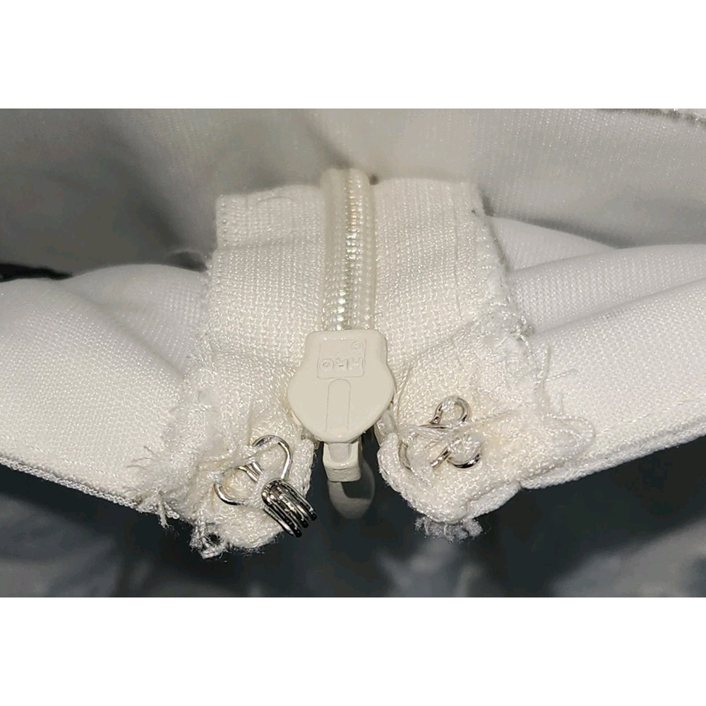 Adrianna Papell Dress Lacy Ivory Size 12 Lined Boho Embroidered Overlay Midi - Picture 9 of 16